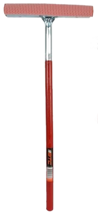 400mm window squeegee with red handle and metal frame, wide rubber blade