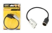 Anderson-style connector to 12V socket cable set, black cable with white plug