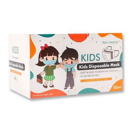 Kids disposable protective face mask box, 50 pcs