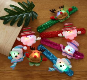 Light-up slap bracelet set with assorted character designs and bright colors