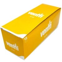 Ventti slim 140s filter box, yellow with Ventti logo on side and top
