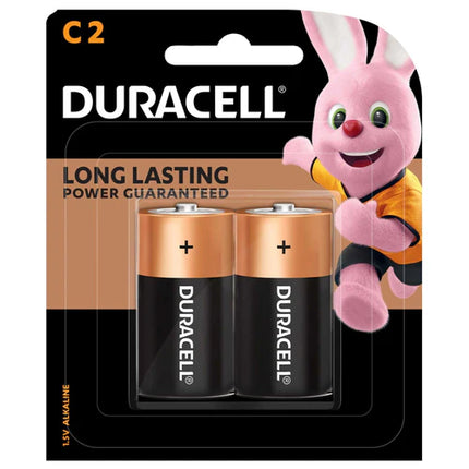 Duracell C alkaline batteries 2-pack in retail blister with two copper-top cells