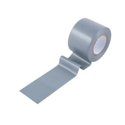 Grey duct tape roll with loose strip end, self-adhesive repair tape