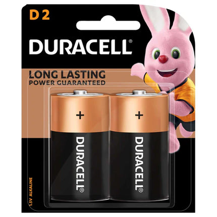 Duracell Coppertop D alkaline batteries, 2-pack in a retail blister package