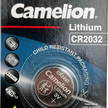 Camelion 3V CR2032 lithium child-resistant button cell battery pack blister