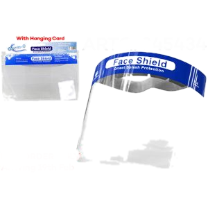 Germ-O clear face shield in retail pack with hanging cord