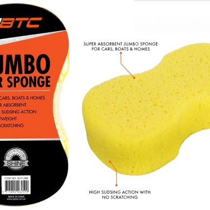 Jumbo car sponge, thick yellow foam pad for washing and cleaning cars