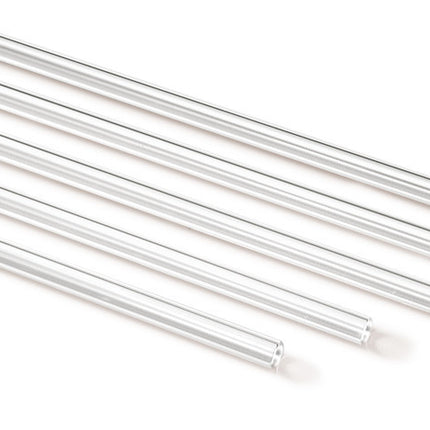 Glass tube straw stem, 40 cm, set of clear straight tubes with open ends