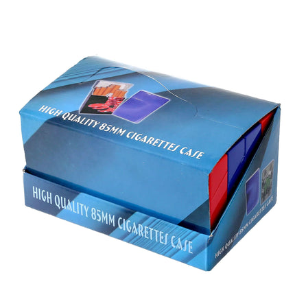 Plastic cigarette case, blue skull design display box for 12