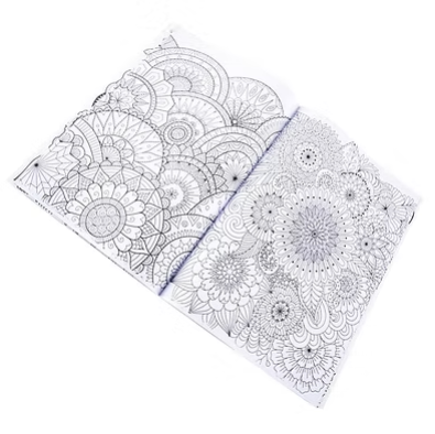 Adult coloring book, 32-page A4 pages with grayscale mandala doodle patterns