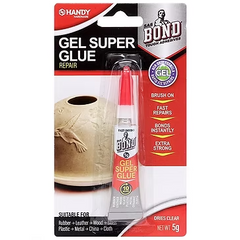 Gel super glue repair blister pack with red nozzle, 5 g, dries clear