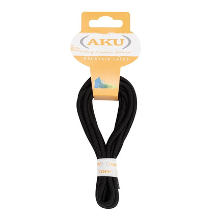 AKU thick black boot laces, 160 cm, bundled on card